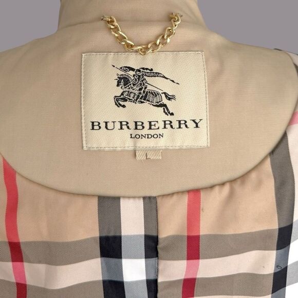 BURBERRY EUC mid-length belted Gabardine trench in Honey Size L - Picture 8 of 11